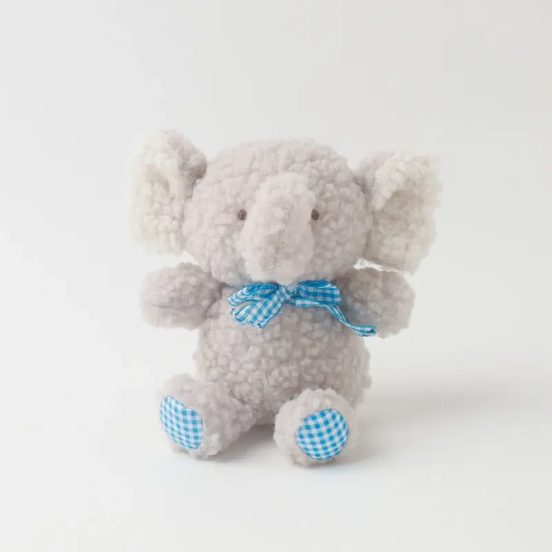 ぞうさんギンガムチェックリボンぬいぐるみ