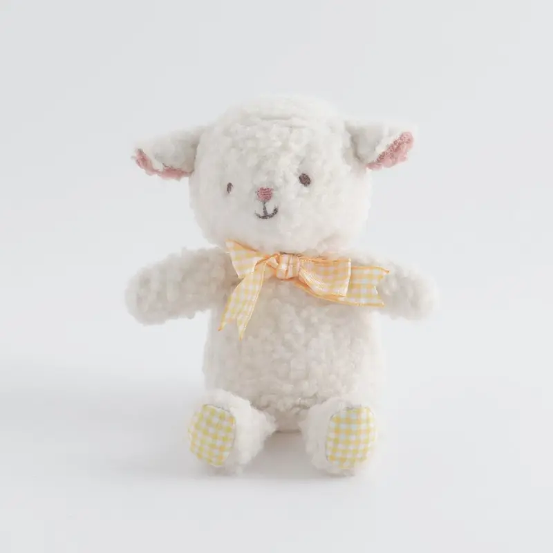 ひつじさんギンガムチェックリボンぬいぐるみ