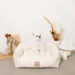 撥水お星さまとお月さま柄刺繍キルティングクッションベッド