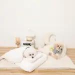 撥水お星さまとお月さま柄刺繍キルティングクッションベッド