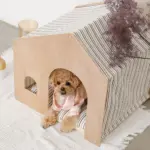 室内用ストライプペットハウス クッション付