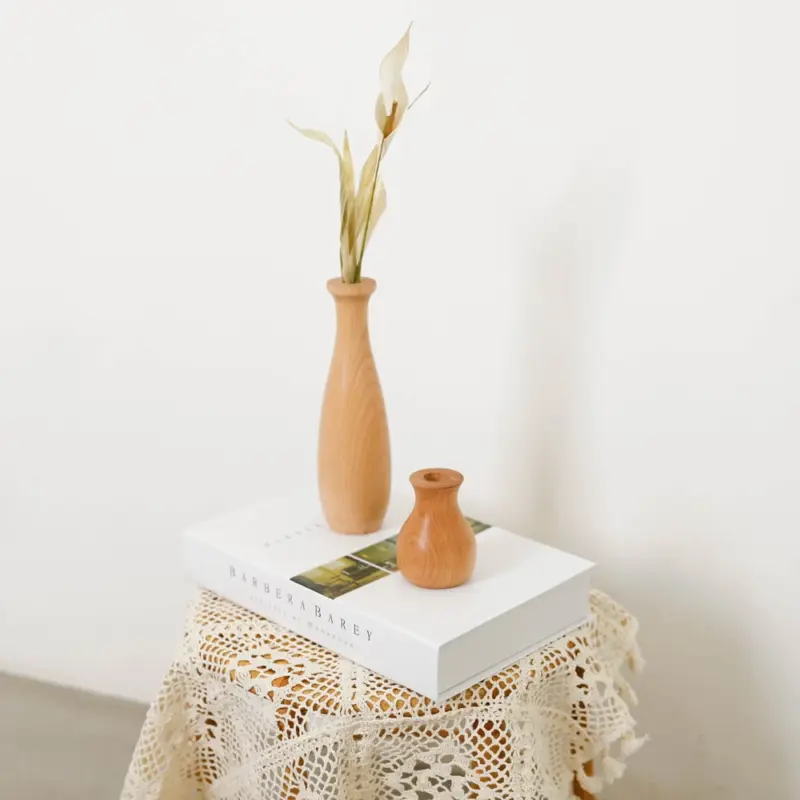 ドライフラワー用ウッドトールフラワーベース