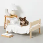 フリル組み立てウッドベッド