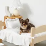 フリル組み立てウッドベッド