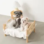 フリル組み立てウッドベッド