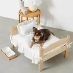 フリル組み立てウッドベッド