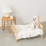 フリル組み立てウッドベッド