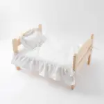 フリル組み立てウッドベッド