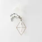 ダイヤ型ウォールフラワーベース フック付