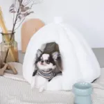 ドーム型セミクローズドペットハウス クッション付
