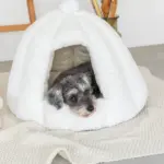 ドーム型セミクローズドペットハウス クッション付