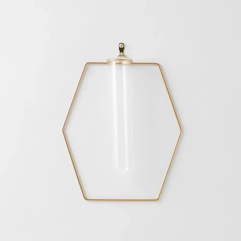 ヘキサゴン型ウォールフラワーベース フック付