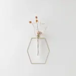 ヘキサゴン型ウォールフラワーベース フック付