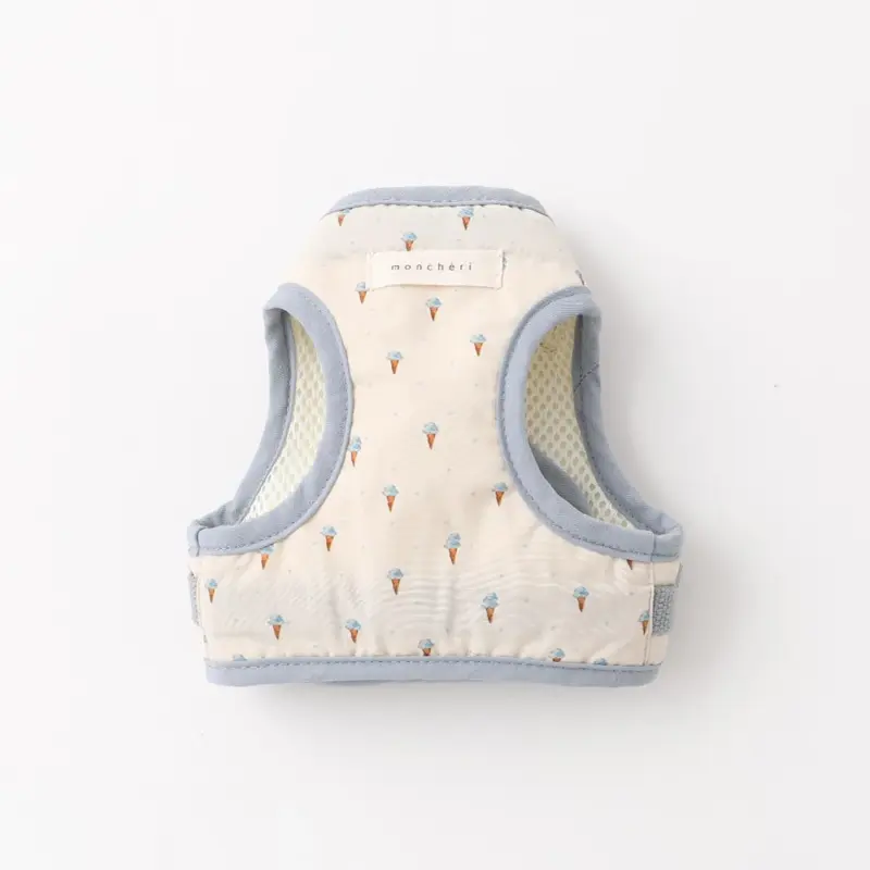 冷感アイスクリーム柄ハーネス+リードSET【名入れ刺繍対応】