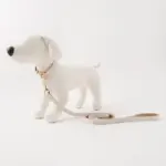 ギンガムチェックくまさんチャームカラー+リードSET【名入れ彫刻対応】