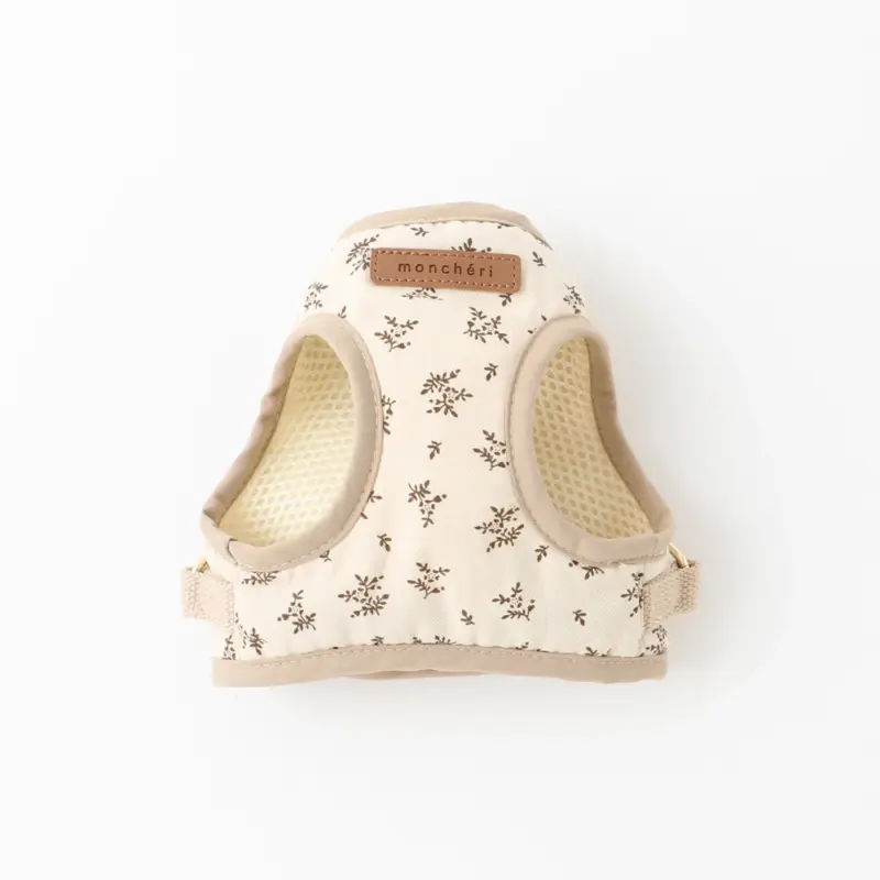 ナチュラルフラワーハーネス＋リードSET【名入れ刺繍対応】