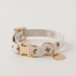 くまさんプリントバックルカラー＋リードSET【名入れ彫刻対応】