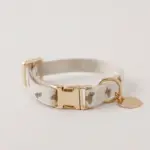 くまさんプリントバックルカラー＋リードSET【名入れ彫刻対応】