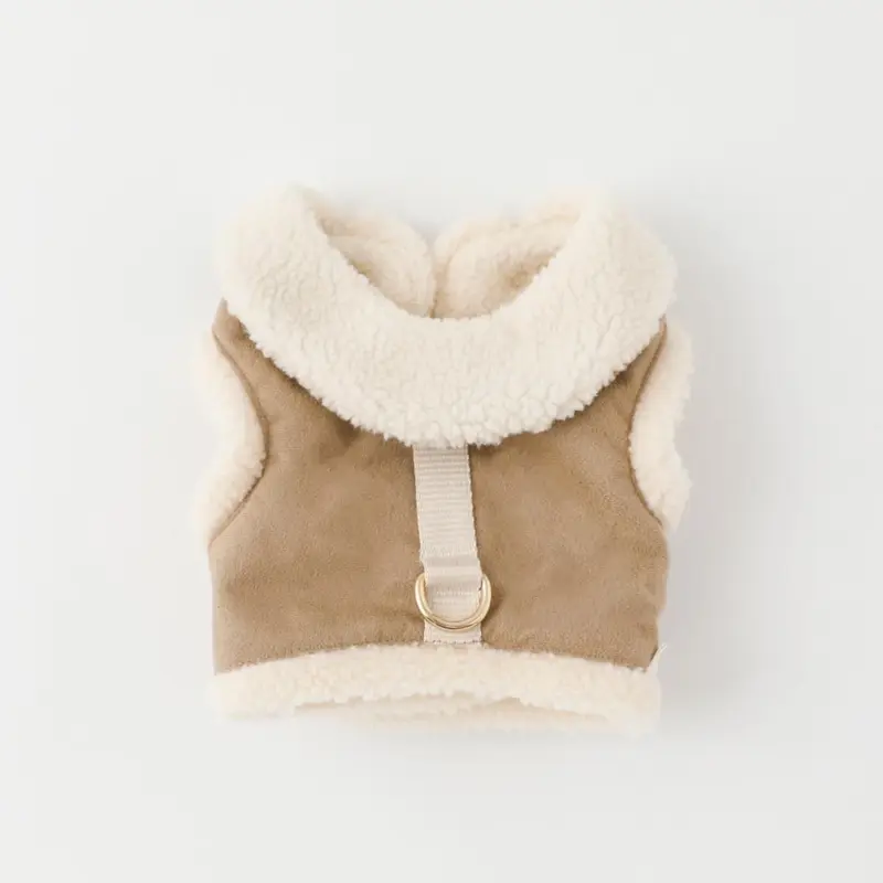 ムートン風ハーネス+リードSET【名入れ刺繍対応】