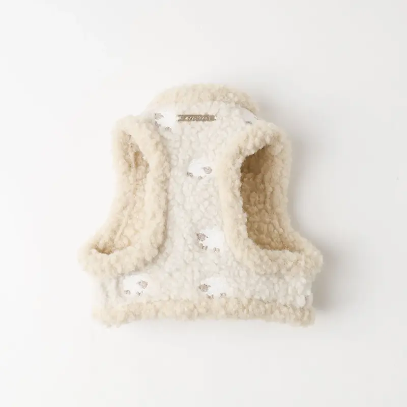 ひつじさん柄ハーネス＋リードSET【名入れ刺繍対応】