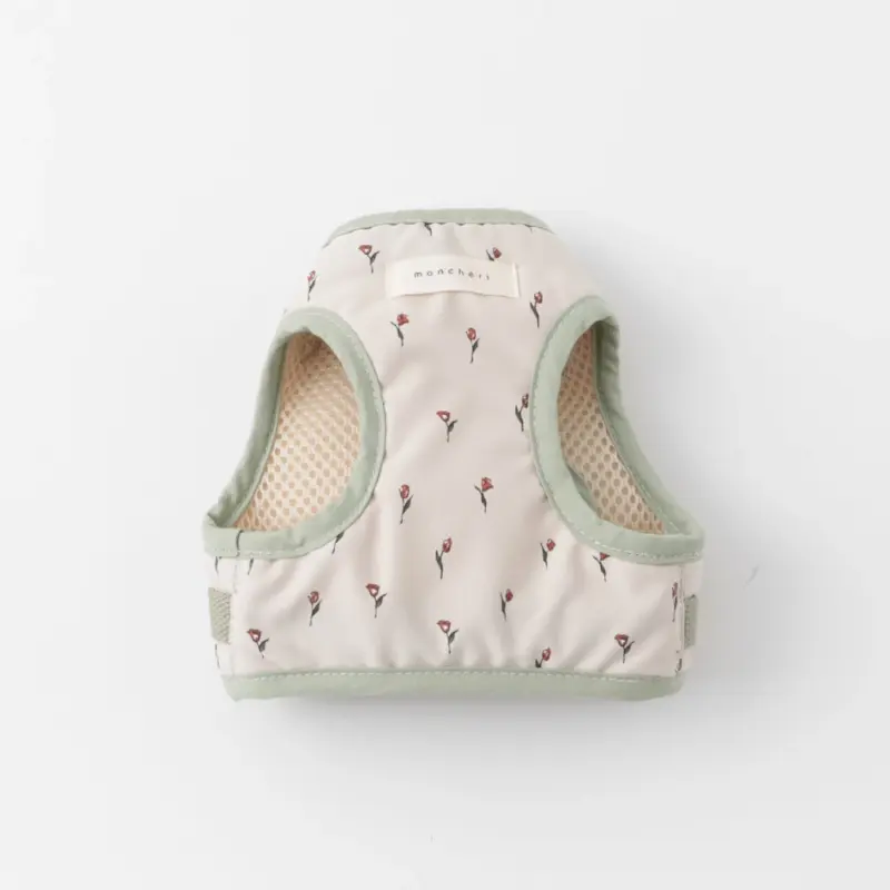 チューリップ柄ハーネス+リードSET【名入れ刺繍対応】【旧モデル】