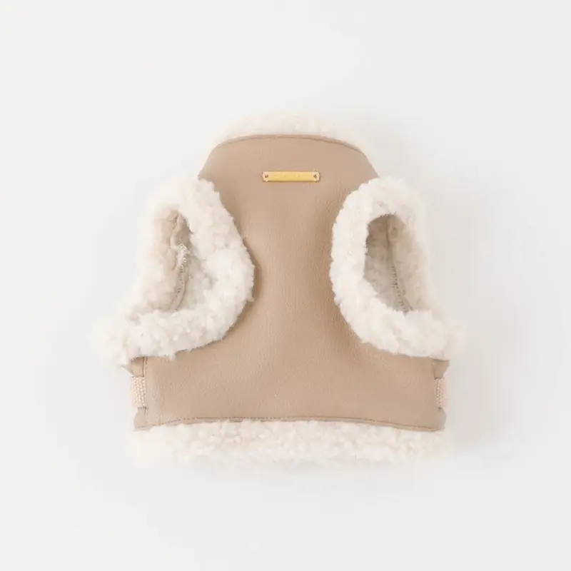 エコレザーボアMIXハーネス+リードSET【名入れ刺繍対応】【旧モデル】