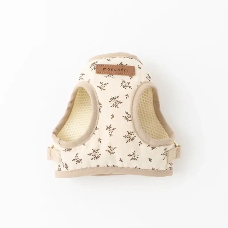 ナチュラルフラワーハーネス＋リードSET【名入れ刺繍対応】【旧モデル】