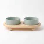 ウッドボールベースダブルフードボウル