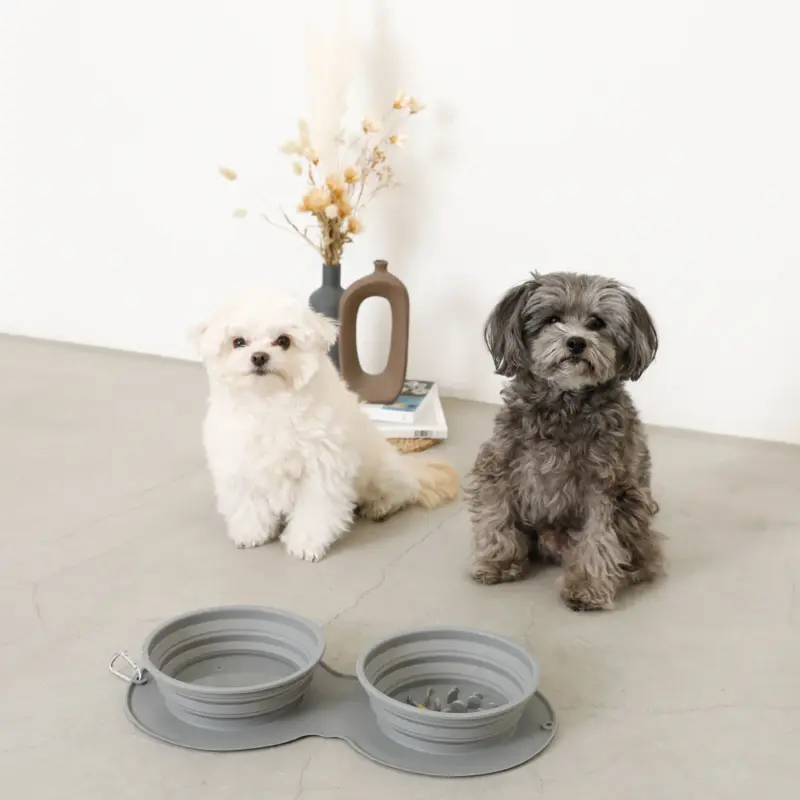 シリコンコンパクトダブルフードボウル